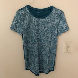 Teal floral LOFT tee